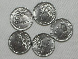 2 centavos - 1967 flor de cunho - 5 moedas