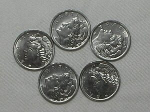 2 centavos - 1967 flor de cunho - 5 moedas