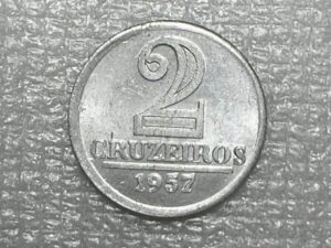 . 2 Cruzeiros - 1957 data escassa - Data chave da coleção / Sob/Fc