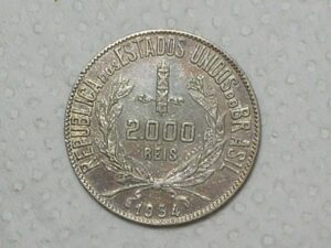 2.000 Réis - 1934 - prata - sob/flor