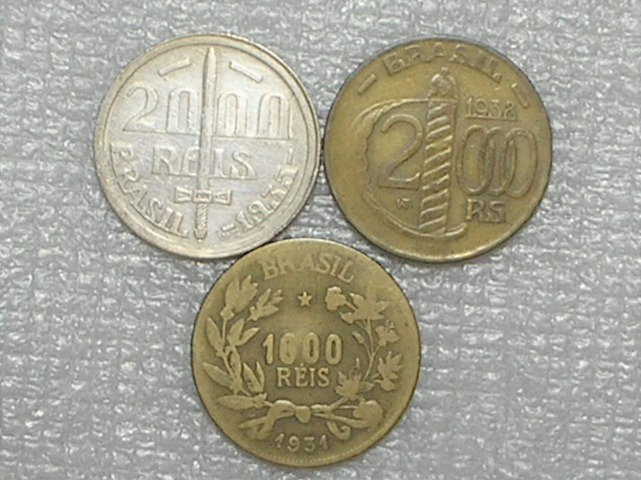 2.000 Réis - 1935 Caxias / Prata /// 1.000 Réis - 1931-Escassa /// 2.000 Réis - 1938 Caxias Poiligonal