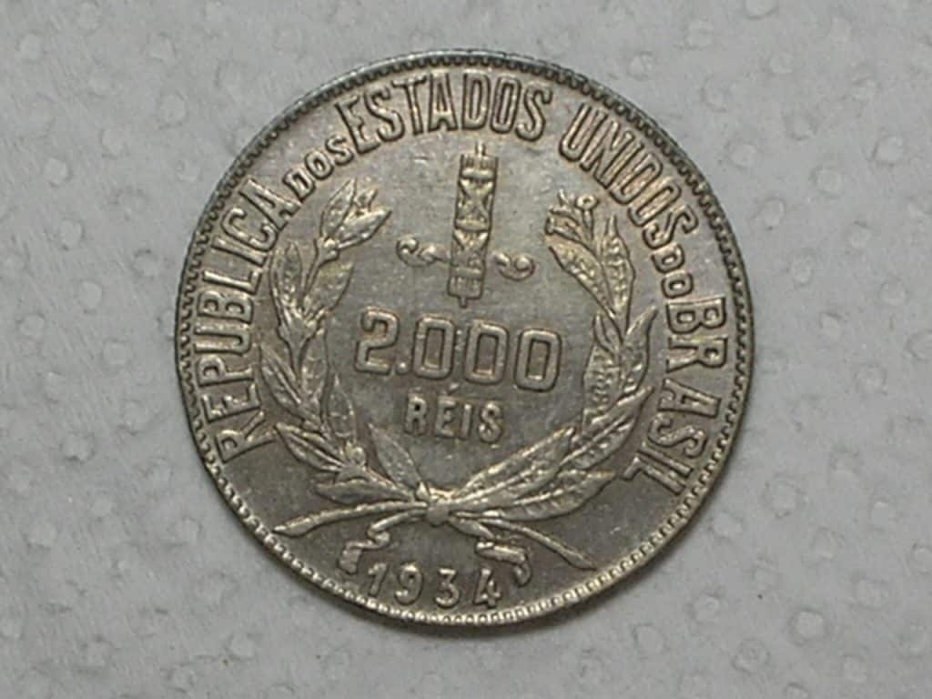 2.000 Rs. 1934 - prata - Sob/Flor