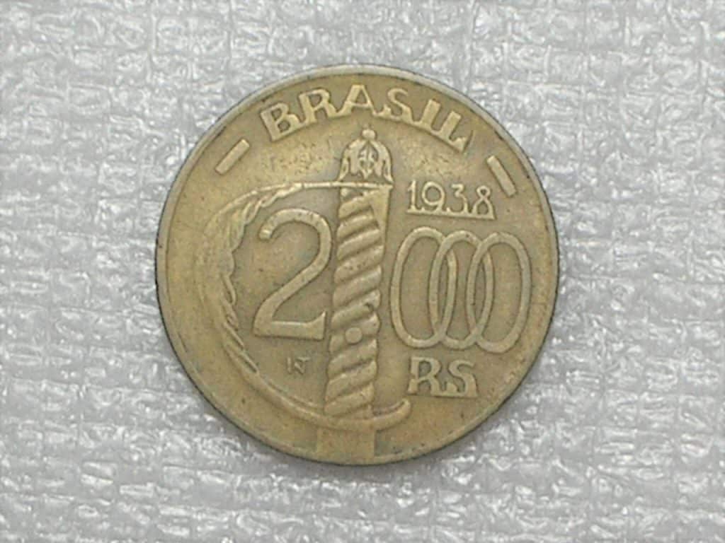 2.000 Rs. - 1938 / Borda serrilhada / Caxias / Bz/Al