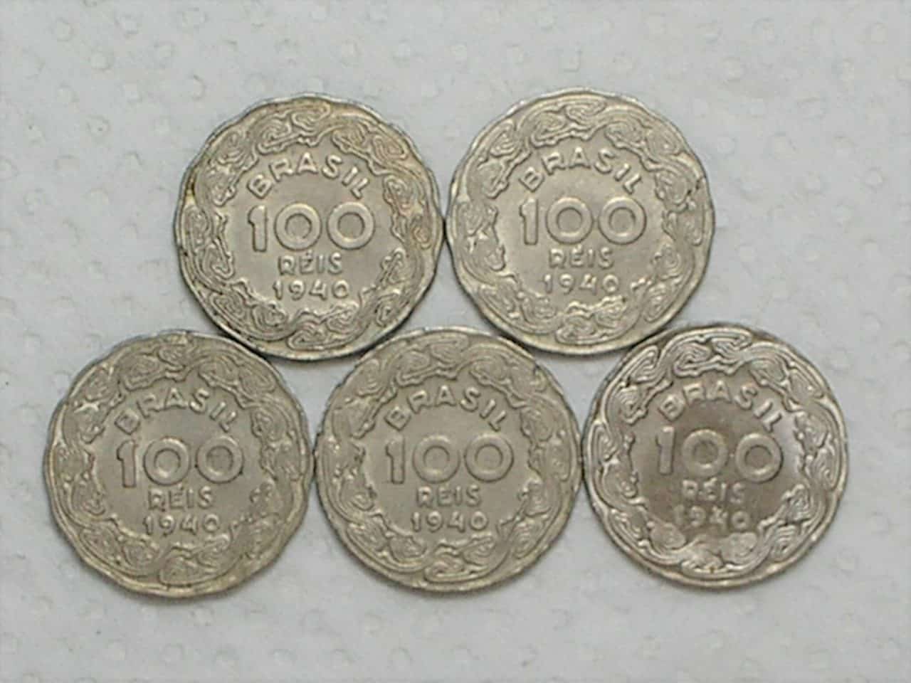 5 Moedas) 100 Réis - 1940 / Getulio / Soberbas / cod.770