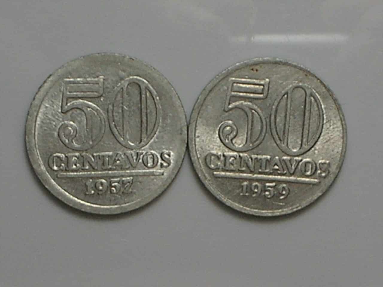 50 Centavos - 1957 / 1959 - flor de cunho