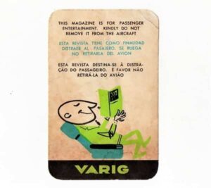 Antigo Aviso De Bordo Da Varig - Anos 50