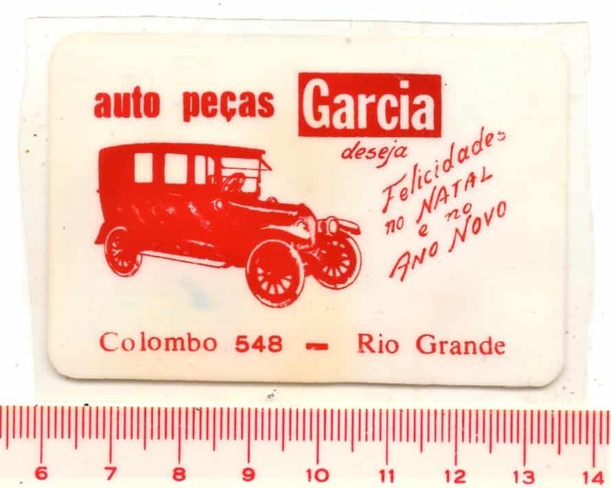 Antigo Plastico Adesivo Auto Peças Garcia - Rio Grande