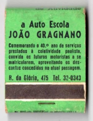 Caixa De Fosforos - 40 Aniversário da Auto Escola João Gragnano - Anos 50