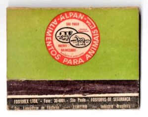 Caixa De Fosforos - Alpan Alimentos Para Animais - Anos 50