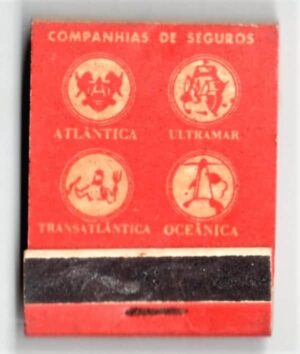 Caixa De Fosforos - Companhia de Seguros Atlantica - Ultramar - Oceanica - Anos 50
