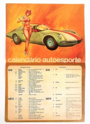 Calendario Automobilistico da Revista Autoesporte - Julho / Agosto 1967