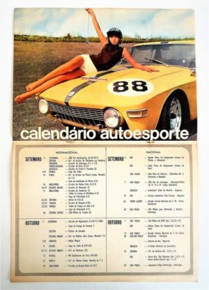 Calendario Automobilistico da Revista Autoesporte - Setembro / Outubro 1967 - Brasinca