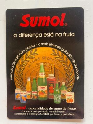 Calendário de Bolso (Tema Bebidas) Ano 1986