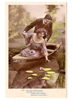 Cartao Postal - Art Nouveau - Romantico - Anos 1910