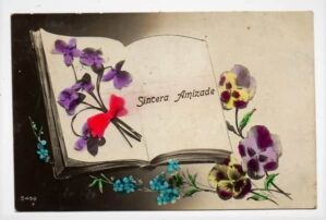 Cartao Postal - Art Nouveau - Sincera Amizade - Boas Festas - 1914 / 1915