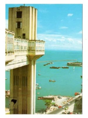 Cartao Postal - Elevador Lacerda e Forte São Marcelo - Salvador - Bahia - Anos 1970 - Edicard
