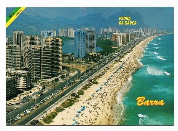 Cartão Postal Rio de Janeiro - Vista Aerea Praia da Barra e Av, Sernambetiba - Anos 90