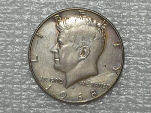 (Estados Unidos) 1/2 Dollar - 1968-d / Kennedy - Prata / Soberba