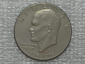 . Fc - (Estados Unidos) 1 Dollar - 1976-d - Bicentenário - Eisenhower / Flor de cunho