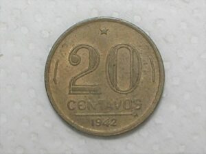 : Getúlio - 20 cent. 1942 - Atenção: flor de cunho
