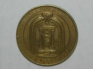 Medalha Comemorativa do Brasil - Inauguração do Templo sacramento Igreja da Candelaria - 1898 / Cobre, 22.5 gramas e 40 mm diam. / Gravador Girardet / Fc