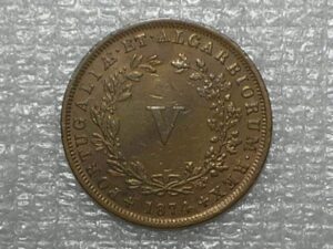 Moeda de Portugal = V Réis - 1874 / Soberba