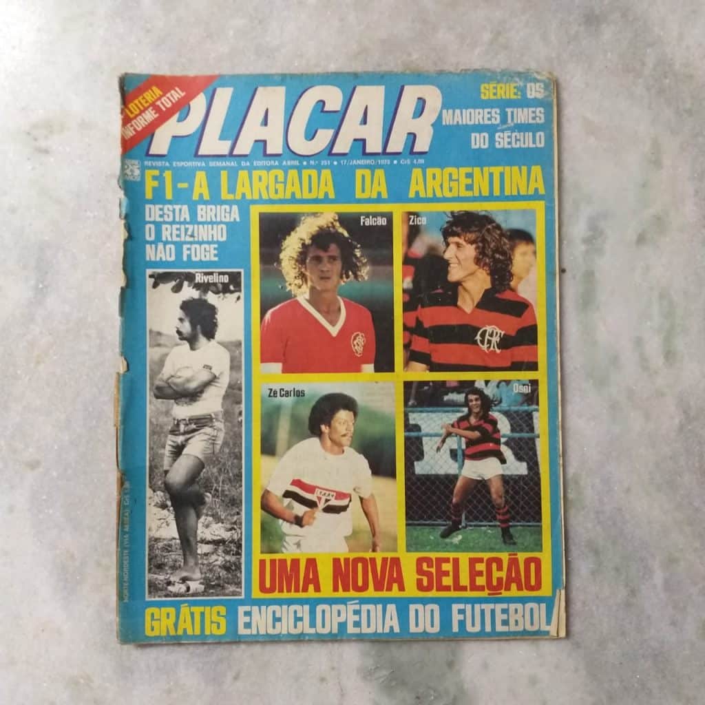 Placar Nº 0251 (Sem pôster Central, Pôster interno Geraldo do Botafogo Aritlheiro Paulista 74 + Bibi do Nacional - Artilheiro do Campenato Amazonense) 17 de Janeiro de 1975 (Revista)