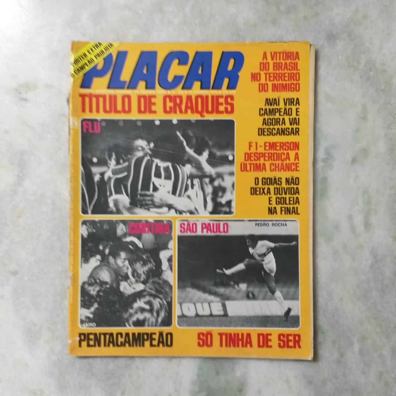 Placar Nº 0282 (Com pôster do São Paulo Campeão Paulista 75 e no verso o Vice Portuguesa de Desportos) 22 de Agosto de 1975 (Revista)