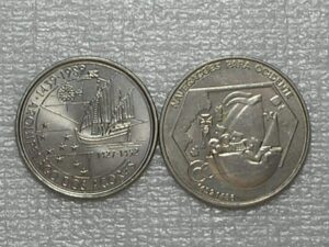 (Portugal) 100 Escudos - 1989 Arquipélafo dos Açores / 200 Escudos - 1991 Navegação para o Ocidente / Flor de Cunho