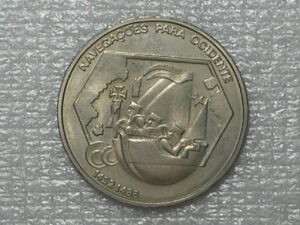 (Portugal) 200 Escudos - 1991 / Navegação para o ocidente 1452/1486 / Flor de cunho