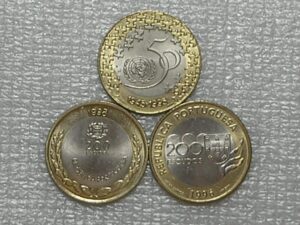 (Portugal) 200 Escudos - 1995-50 anos Unicef / 1996-Jogos Olímpicos / 1998-Expo 98 / Flor de Cunho