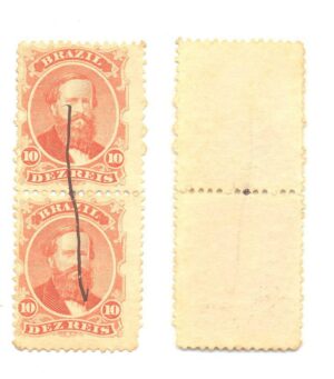 SELOS DO BRASIL DUPLA DE 10 RÉIS .