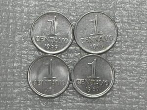 1 Centavo - 2 x 1967 / 2 x 1969 / 4 moedas Fc