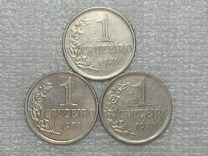 1 Cruzeiro - 1970 / 3 moedas soberbas