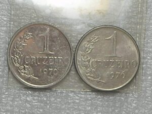 1 Cruzeiro - 1970 Níquel / 1976 Cupro/Niquel / Sob/flor