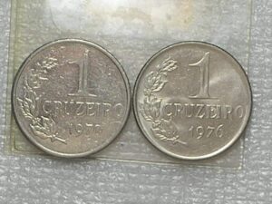 1 Cruzeiro - 1970 Níquel / 1976 Cupro/Niquel / Sob/flor