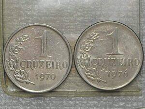 1 Cruzeiro - 1970 Níquel / 1976 Cupro/Niquel / Sob/flor