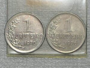 1 Cruzeiro - 1970 Níquel / 1976 Cupro/Niquel / Sob/flor