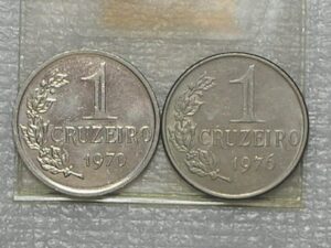 1 Cruzeiro - 1970 Níquel / 1976 Cupro/Niquel / Sob/flor