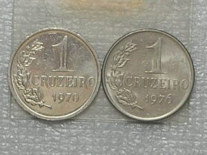 1 Cruzeiro - 1970 Níquel / 1976 Cupro/Niquel / Sob/flor
