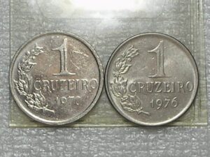 1 Cruzeiro - 1970 Níquel / 1976 Cupro/Niquel / Sob/flor