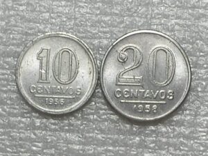 >> 10 Centavos 1956 - Escassa / 20 Centavos - 1958 - Difícil