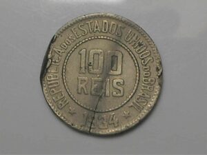 100 Réis - 1934 / Anomalia de cunho rachado