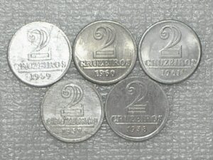 2 Cruzeiros - 1957 / 1958 / 1959 / 1960 / 1961 - S/Fc / ( 1957 - peça chave da coleção)