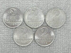 2 Cruzeiros - 1957 / 1958 / 1959 / 1960 / 1961 - S/Fc / ( 1957 - peça chave da coleção)