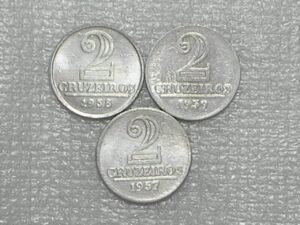 . 2 Cruzeiros - 1957 / 1958 / 1959 - S/Fc / ( 1957 - peça chave da coleção)
