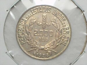 2.000 Réis - 1924 - Mocinha / Prata / Flor de cunho / cod.190.2
