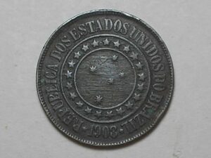 40 Réis - 1908 / República - Bronze / Mbc