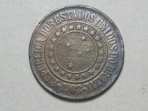 40 Réis - 1908 / República - Bronze / Mbc