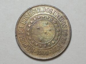 40 Réis - 1909 / República - Bronze / Mbc